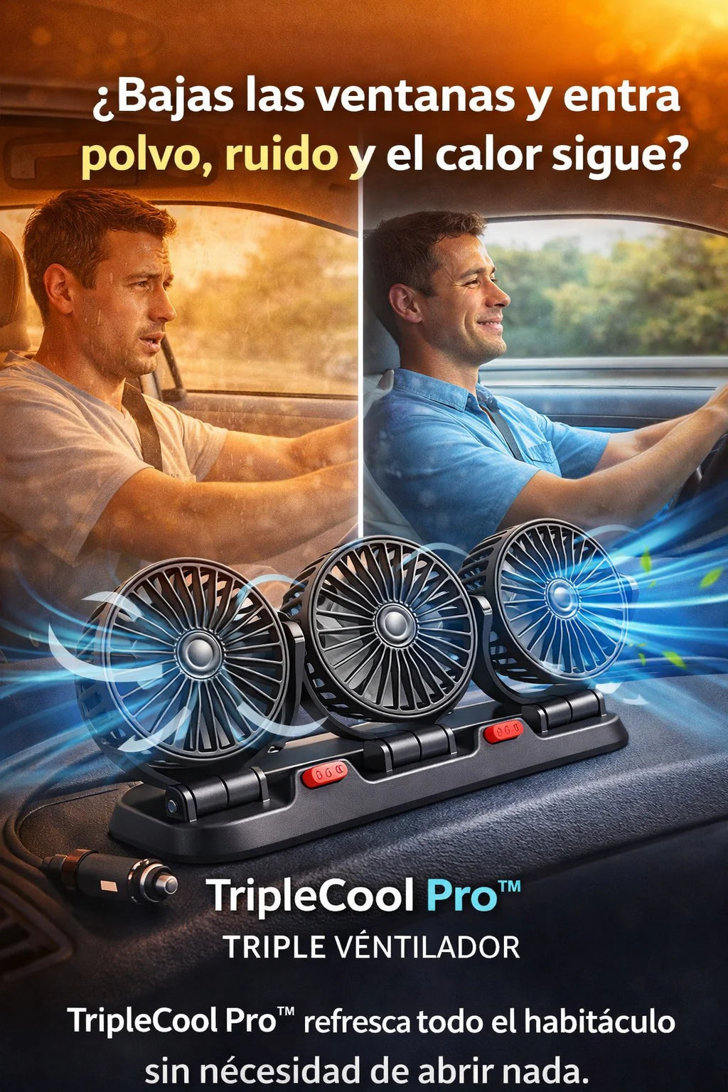 Ventilador TripleCool 360° para Carro 🔥